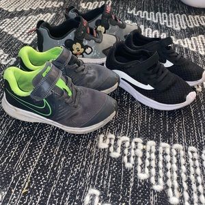 Youth boys shoe bundle 11c Nike, micky mouse & more